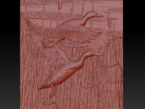 ducks in the reeds - relief - 2019 Model do druku 3D