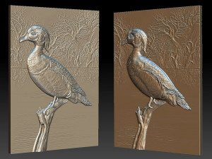 wood duck - relief - 2019 3D 프린트 모델