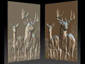 two deer - relief -2019 Model do druku 3D