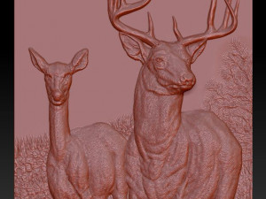 two deer - relief -2019 Model do druku 3D