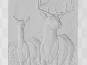 two deer - relief -2019 Model do druku 3D