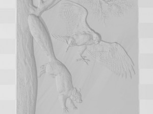 falcon hunts for squirrel - relief - 2019 Modèles 3D en vedette