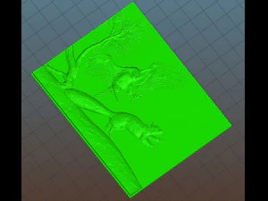 falcon hunts for squirrel - relief - 2019 3D Print Model