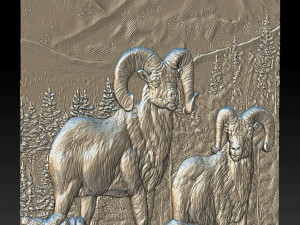 rams in the mountains - relief - 2019 3D Принт Модель