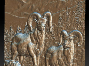 rams in the mountains - relief - 2019 3D Принт Модель