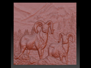 rams in the mountains - relief - 2019 3D Принт Модель