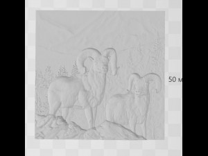 rams in the mountains - relief - 2019 3D Принт Модель