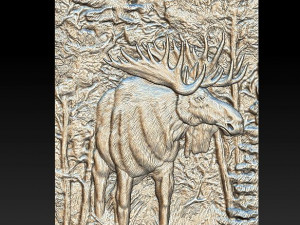 elk in the forest - relief -2019 3D Принт Модель