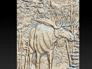 elk in the forest - relief -2019 3D Print Model