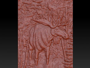 elk in the forest - relief -2019 3D-printmodel