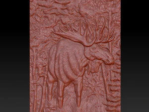 elk in the forest - relief -2019 3D Print Model
