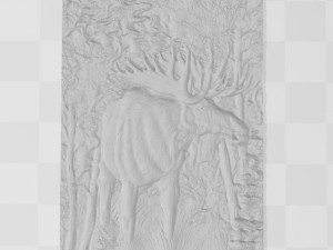 elk in the forest - relief -2019 3D-printmodel