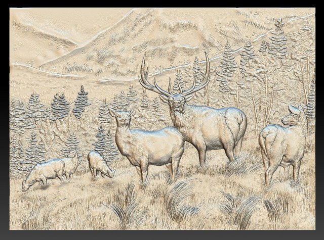 deer in the mountains - relief - 2018 3D प्रिंट मॉडल .c4d .max .obj .3ds .fbx .stl .blend 