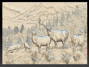 deer in the mountains - relief - 2018 3D Print Model