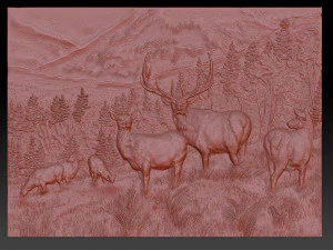 deer in the mountains - relief - 2018 3D Print Model