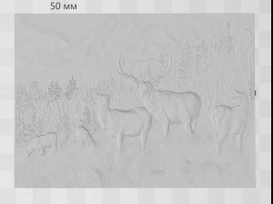 deer in the mountains - relief - 2018 3D Print Model