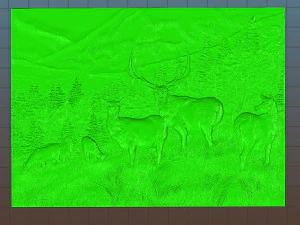 deer in the mountains - relief - 2018 3D Print Model
