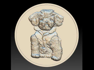 песик ромео - рельєф - 2018 3D Принт Модель