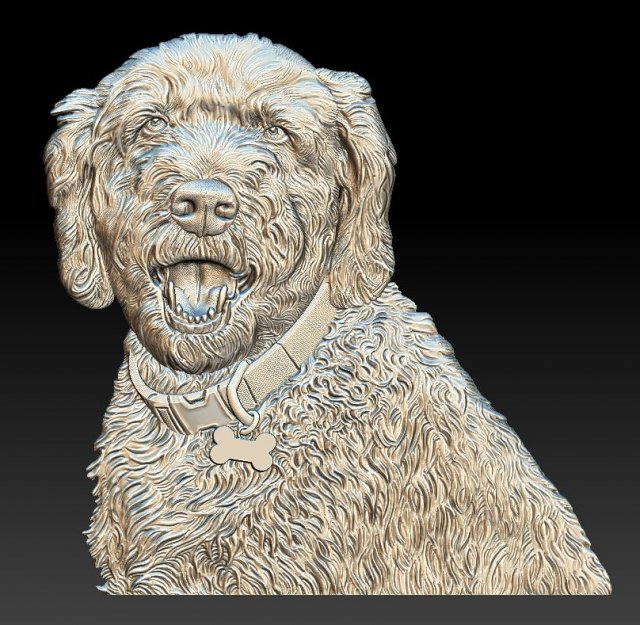 dog head - relief - 2018 3D 打印模型 .c4d .max .obj .3ds .fbx .stl .blend 