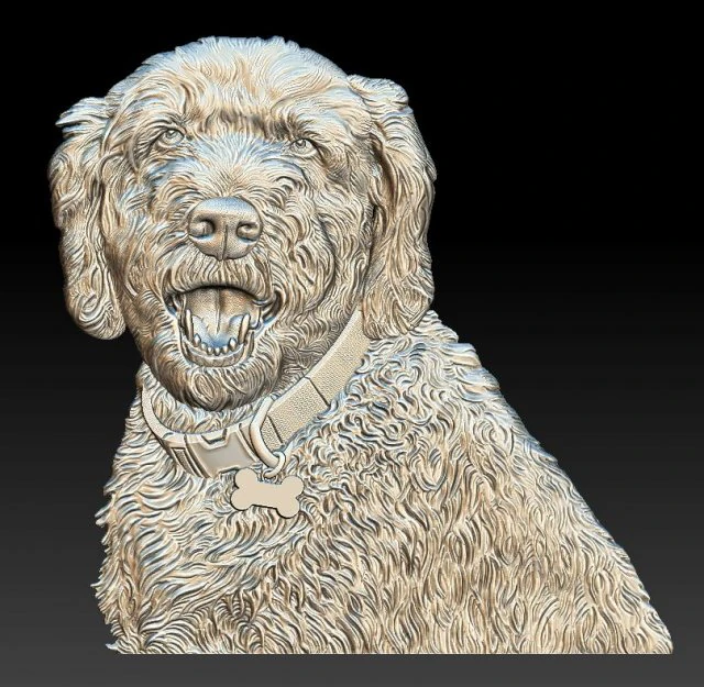 dog head - relief - 2018 3D Print Model .c4d .max .obj .3ds .fbx .stl .blend 