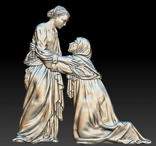 della robbia luca visitation pistoia - relief - 2019 3D 프린트 모델 .c4d .max .obj .3ds .fbx .stl .blend 