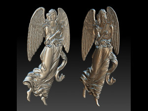 angel with lyre - basrelief - 2018 Modèles 3D en vedette
