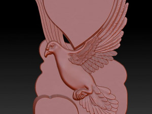dove with a heart - relief - 2017 3D प्रिंट मॉडल