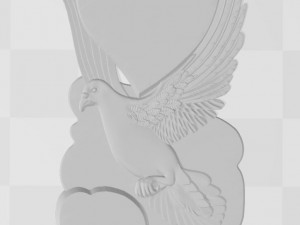 dove with a heart - relief - 2017 3D प्रिंट मॉडल
