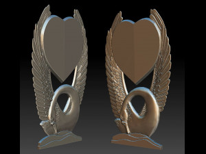 swan with a heart - relief - 2017 3D-printmodel