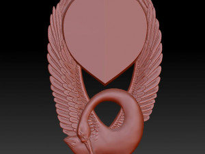 swan with a heart - relief - 2017 3D-printmodel