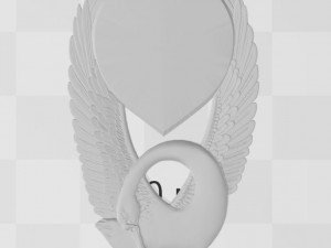 swan with a heart - relief - 2017 3D-printmodel