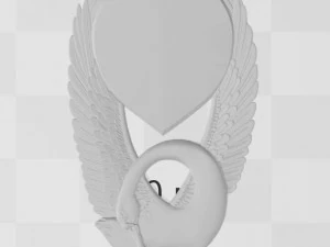 swan with a heart - relief - 2017 3D Print Model