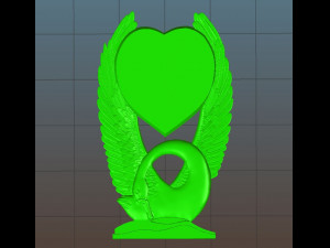 swan with a heart - relief - 2017 3D-printmodel