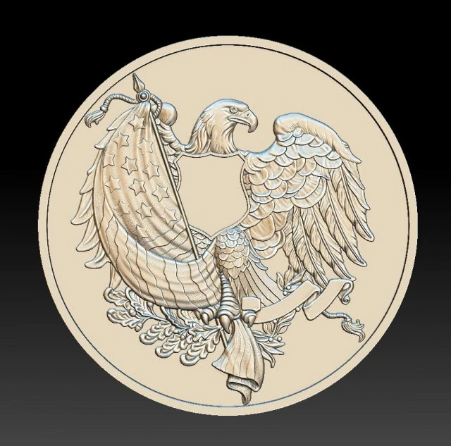 eagle 5s - relief - 2020 3D Print Model .c4d .max .obj .3ds .fbx .stl .blend 