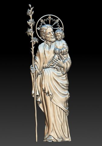 saint joseph - relief - 2020 Modelo de Impressão 3D .c4d .max .obj .3ds .fbx .stl .blend 