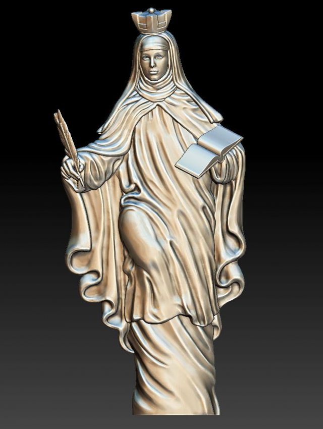 saint theresa of avila - relief - 2020 3D Print Model .c4d .max .obj .3ds .fbx .stl .blend 
