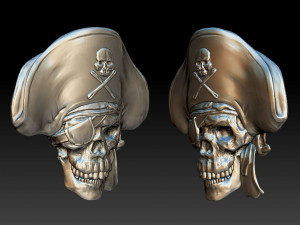 pirate skull 1 - relief - 2020 3D Print Model