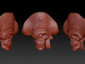 pirate skull 1 - relief - 2020 3D Print Model
