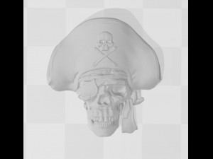 pirate skull 1 - relief - 2020 3D Print Model