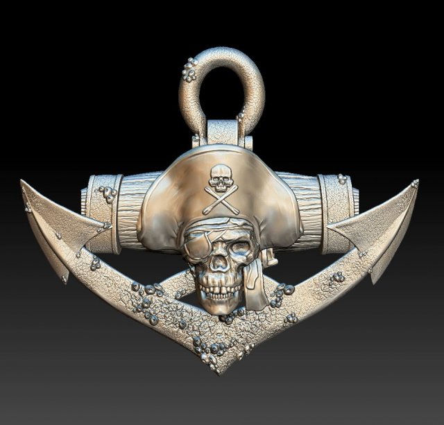 pirate skull 2 - relief - 2020 3D Print Model .c4d .max .obj .3ds .fbx .stl .blend 