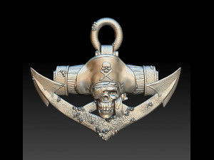 pirate skull 2 - relief - 2020 3D प्रिंट मॉडल