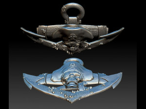 pirate skull 2 - relief - 2020 3D Print Model