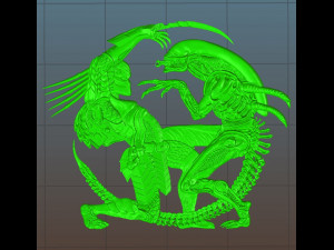 alien vs predator - relief - 2017 3D Принт Модель