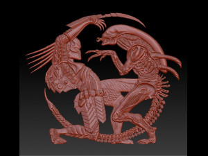alien vs predator - relief - 2017 3D Принт Модель
