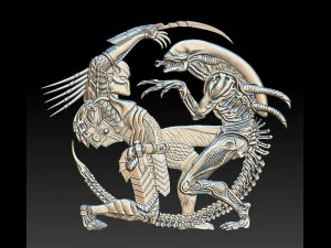 alien vs predator - relief - 2017 3D Print Model