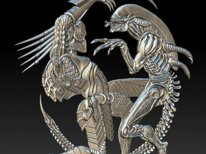 alien vs predator - relief - 2017 3D Принт Модель