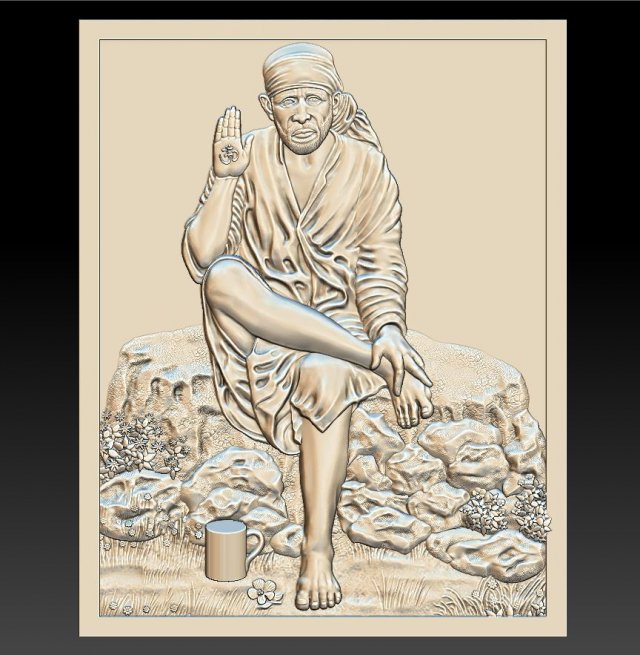 om sai ram - relief - 2018 Modello di stampa 3D .c4d .max .obj .3ds .fbx .stl .blend 