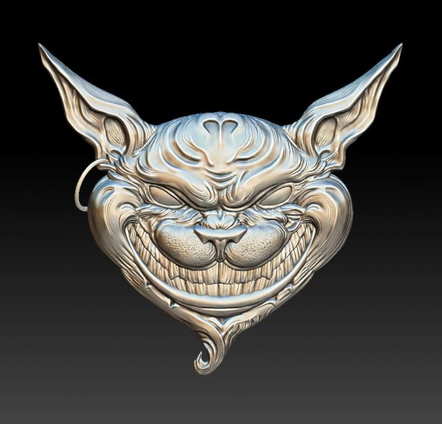 cheshire cat - relief - 2020 3D 打印模型 .c4d .max .obj .3ds .fbx .stl .blend 