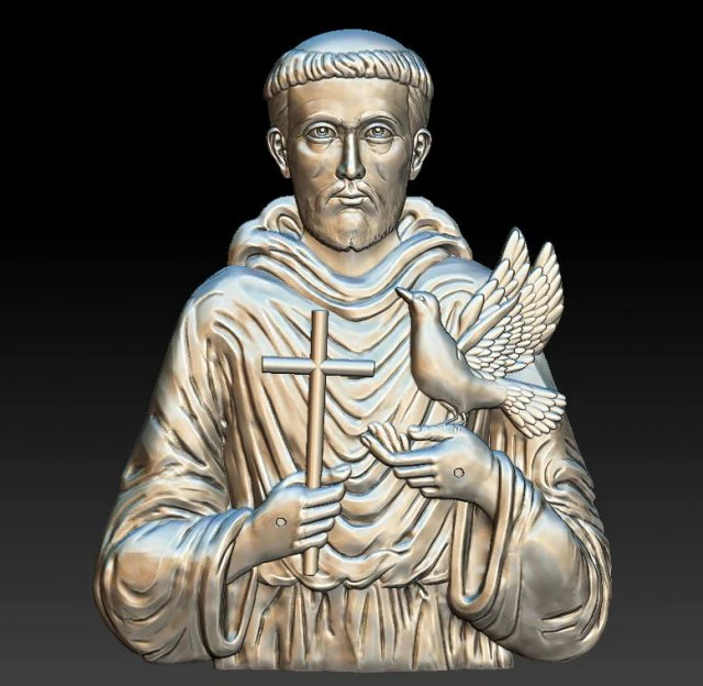 saint francis - relief - 2019 3D Print Model .c4d .max .obj .3ds .fbx .stl .blend