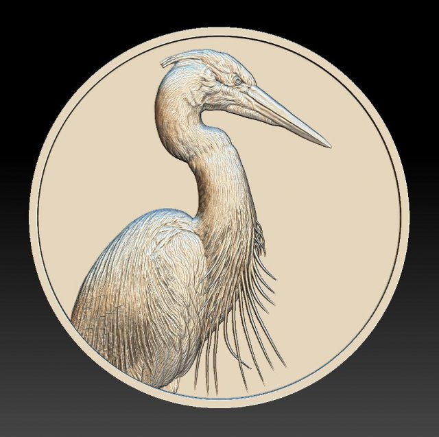 heron coin -relief -2020 3D Print Model .c4d .max .obj .3ds .fbx .stl .blend 
